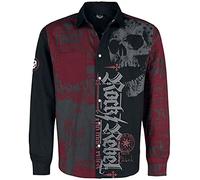 Rock Rebel by EMP Homme Chemise Noire/Rouge avec imprimé 4XL