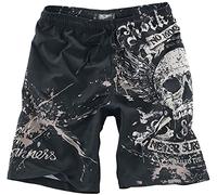 Rock Rebel by EMP Homme Maillot de Bain Noir avec imprimé Rocky M