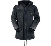 Manteau d'hiver de Rock Rebel by EMP - Parka De Style Vintage Avec Capuche En Tissu Éponge - S à XXL - pour Homme - gris L