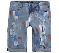 Rock Rebel by EMP Homme Short Bleu Clair à Effet Destroy 34