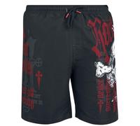Rock Rebel by EMP Homme Short de Bain Noir avec Poche arrière à Scratch XL