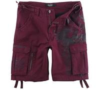 Rock Rebel by EMP Homme Short Rouge foncé avec imprimé XXL