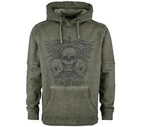 Rock Rebel by EMP Homme Sweat à Capuche Vert Olive avec imprimés L