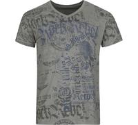 Rock Rebel by EMP Homme T-Shirt Gris avec imprimé intégral en qualité Douce et agréable XL