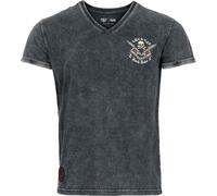 Rock Rebel by EMP Homme T-Shirt Gris avec Petit imprimé sur Le Devant et Grand imprimé au Dos L