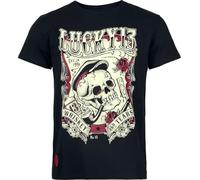 Rock Rebel by EMP Homme T-Shirt Noir avec Gros caractères et Patch XL