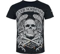 Rock Rebel by EMP Homme T-Shirt Noir imprimé tête de Mort M