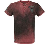 Rock Rebel by EMP Homme T-Shirt Rouge Vintage avec Patchs XL