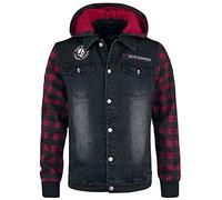 Rock Rebel by EMP Homme Veste en jean noir et rouge