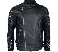 Rock Rebel by EMP Homme Veste en similicuir noir ornée de rivets en dentelle XXL