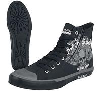 Rock Rebel by EMP Unisexe Baskets Noires avec imprimé tête de Mort EU45