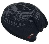 Rock Rebel by EMP Unisexe Bonnet Noir avec Impression Standard