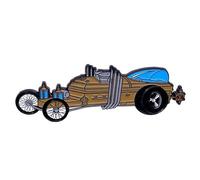 Rock Rebel Dragula Broche en émail pour les fans de Munsters en émail dur Nickel noir Cercueil Hot Rod 9,5 cm de large