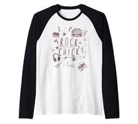 Rock Retro Doodle Années 80 Musique Rock & Roll Chicks Manche Raglan