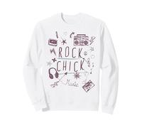 Rock Retro Doodle Années 80 Musique Rock & Roll Chicks Sweatshirt