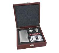 Rock Ridge Ensemble de flasque | est livré dans une boîte de présentation - choisissez votre Style (Acier inoxydable/bois de rose Box, 1)