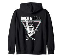 Rock & Roll Feline Cool Cat Guitare Sweat à Capuche
