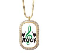 Rock Roll High Notes Intense Collier Pendentif Diamant Cristal Doré