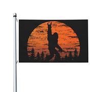 Rock Roll Rétro Bigfoot Drapeaux Décoratifs D'Extérieur 90X150Cm Imprimé Drapeaux Décoratifs D'Extérieur Résistant Bannières De Pour Vacances Dortoirs Toutes Les Saisons