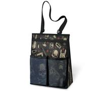 Rock Roll Sac de douche portable à suspendre Motif crâne punk Pour voyage, gym, camping, plage, salle de bain, dortoir