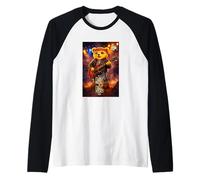 Rock & Roll Teddy Bear Music Player Illustration Graphic Manche Raglan