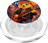 Rock & Roll Teddy Bear Music Player Illustration Graphic PopSockets PopGrip pour MagSafe