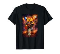 Rock & Roll Teddy Bear Music Player Illustration Graphic T-Shirt