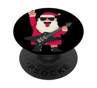 Rock Santa Claus Guitare électrique Klaxons PopSockets PopGrip Adhésif