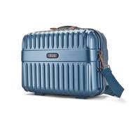 Rock Selene Valise à coque rigide - Design élégant, roues pivotantes à 360°, poignée télescopique, finition métallique, accents en cuivre et serrure à combinaison TSA - S, M, L et Vanity, bleu, Vanity
