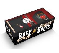 Rock & Socks ! - Coffret Avec 1 Mug En Céramique, 1 Cuillère En Forme De Guitare Électrique, 1 Paire De Chaussettes Et 1 Livret De 100 Questions Sur Les Groupes De Rock Mythiques