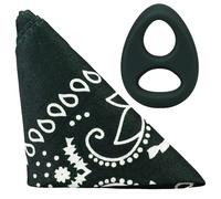 Rock Solid The Code - Anneau pénien en silicone avec bandana assorti | Anneau en C extensible sans danger pour le corps pour des érections plus longues, plus dures, un retard et un boost d'endurance