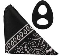 Rock Solid The Code - Anneau pénien en silicone avec bandana assorti | Anneau en C extensible sans danger pour le corps pour des érections plus longues, plus dures, un retard et une augmentation de