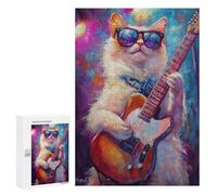 Rock Star Cat Guitar Painting -1 Puzzle 1000 Pièces Educa Jouet en Bois Cadeau Unique Décoration Intérieure Jeu Éducatif Challenge Toy Adultes Et Enfants À Partir De 14 Ans 300 PCS