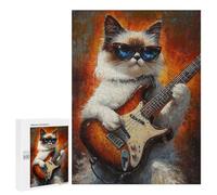 Rock Star Cat Guitar Painting -2 Puzzle 500 Pièces Educa Jouet en Bois Cadeau Unique Décoration Intérieure Jeu Éducatif Challenge Toy Adultes Et Enfants À Partir De 14 Ans 500 PCS