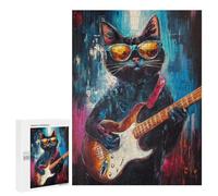 Rock Star Cat Guitar Painting -3 Puzzle 500 Pièces Educa Jouet en Bois Cadeau Unique Décoration Intérieure Jeu Éducatif Challenge Toy Adultes Et Enfants À Partir De 14 Ans 500 PCS