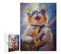 Rock Star Cat Guitar Painting -7 Puzzle 500 Pièces Educa Jouet en Bois Cadeau Unique Décoration Intérieure Jeu Éducatif Challenge Toy Adultes Et Enfants À Partir De 14 Ans 500 PCS