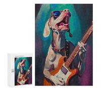 Rock Star Dog Guitar Art -2 Puzzle 300 Pièces Educa Jouet en Bois Cadeau Unique Décoration Intérieure Jeu Éducatif Challenge Toy Adultes Et Enfants À Partir De 14 Ans 300 PCS