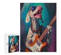Rock Star Dog Guitar Art -2 Puzzle 500 Pièces Educa Jouet en Bois Cadeau Unique Décoration Intérieure Jeu Éducatif Challenge Toy Adultes Et Enfants À Partir De 14 Ans 500 PCS