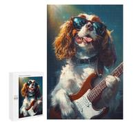 Rock Star Dog Guitarist -1 Puzzle 1000 Pièces Educa Jouet en Bois Cadeau Unique Décoration Intérieure Jeu Éducatif Challenge Toy Adultes Et Enfants À Partir De 14 Ans 1000 PCS