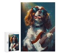 Rock Star Dog Guitarist -1 Puzzle 1000 Pièces Educa Jouet en Bois Cadeau Unique Décoration Intérieure Jeu Éducatif Challenge Toy Adultes Et Enfants À Partir De 14 Ans 300 PCS