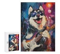 Rock Star Husky Guitar Painting -1 Puzzle 1000 Pièces Educa Jouet en Bois Cadeau Unique Décoration Intérieure Jeu Éducatif Challenge Toy Adultes Et Enfants À Partir De 14 Ans 300 PCS