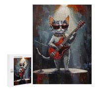 Rock Star Kitty Guitarist -1 Puzzle 1000 Pièces Educa Jouet en Bois Cadeau Unique Décoration Intérieure Jeu Éducatif Challenge Toy Adultes Et Enfants À Partir De 14 Ans 500 PCS