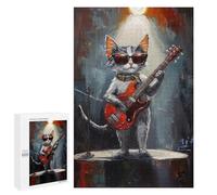 Rock Star Kitty Guitarist -1 Puzzle 1000 Pièces Educa Jouet en Bois Cadeau Unique Décoration Intérieure Jeu Éducatif Challenge Toy Adultes Et Enfants À Partir De 14 Ans 1000 PCS