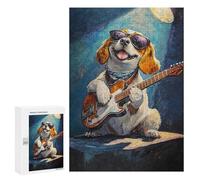 Rock Star Pup with Guitar -1 Puzzle 1000 Pièces Educa Jouet en Bois Cadeau Unique Décoration Intérieure Jeu Éducatif Challenge Toy Adultes Et Enfants À Partir De 14 Ans 300 PCS