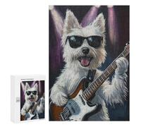 Rock Star Pup with Guitar -13 Puzzle 1000 Pièces Educa Jouet en Bois Cadeau Unique Décoration Intérieure Jeu Éducatif Challenge Toy Adultes Et Enfants À Partir De 14 Ans 300 PCS