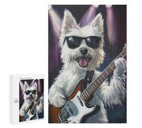 Rock Star Pup with Guitar -13 Puzzle 1000 Pièces Educa Jouet en Bois Cadeau Unique Décoration Intérieure Jeu Éducatif Challenge Toy Adultes Et Enfants À Partir De 14 Ans 1000 PCS