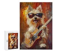 Rock Star Pup with Guitar -14 Puzzle 300 Pièces Educa Jouet en Bois Cadeau Unique Décoration Intérieure Jeu Éducatif Challenge Toy Adultes Et Enfants À Partir De 14 Ans 300 PCS