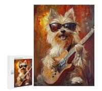 Rock Star Pup with Guitar -14 Puzzle 500 Pièces Educa Jouet en Bois Cadeau Unique Décoration Intérieure Jeu Éducatif Challenge Toy Adultes Et Enfants À Partir De 14 Ans 500 PCS