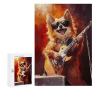 Rock Star Pup with Guitar -2 Puzzle 1000 Pièces Educa Jouet en Bois Cadeau Unique Décoration Intérieure Jeu Éducatif Challenge Toy Adultes Et Enfants À Partir De 14 Ans 300 PCS
