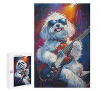Rock Star Pup with Guitar -4 Puzzle 1000 Pièces Educa Jouet en Bois Cadeau Unique Décoration Intérieure Jeu Éducatif Challenge Toy Adultes Et Enfants À Partir De 14 Ans 1000 PCS